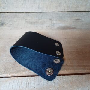 armband basic zwart leer handmade