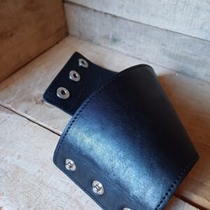 armband schuin zwart leer handmade