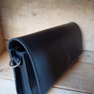 handtas clutch zwart leer