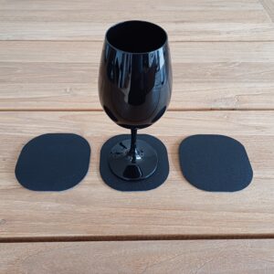 Zwarte onderzetter in leer