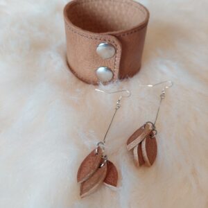 BUNDEL 3 - oorbel blaadjes & armband (4 cm)